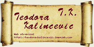 Teodora Kalinčević vizit kartica